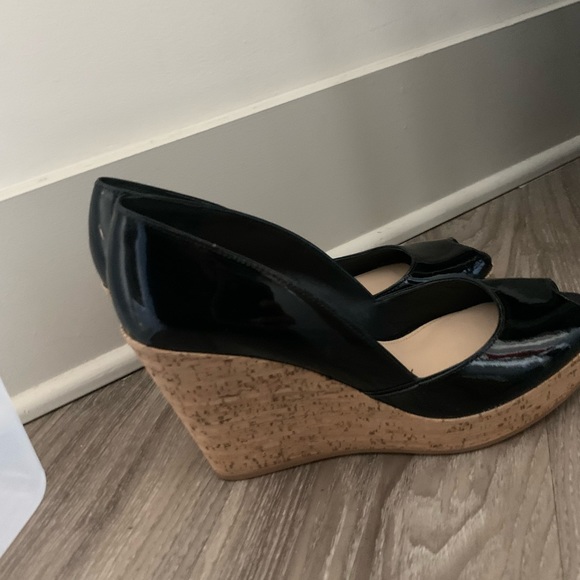 Black Via Spiga Cork Wedges - Picture 2 of 7